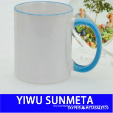 Directly Factory Wholesale Cheap High Quality Rim et Handle Color 11oz Sublimation Coated Cups